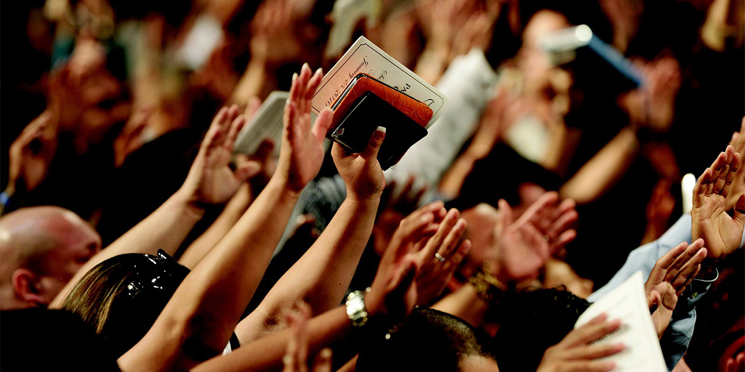Hands raised in worship