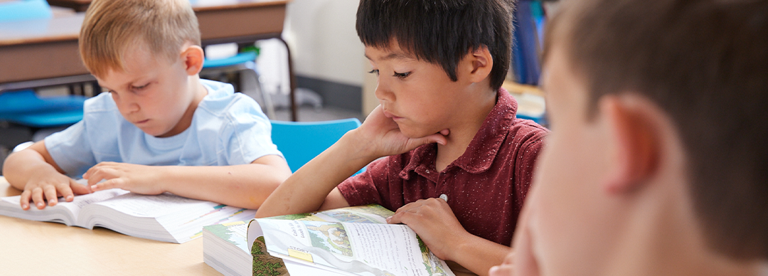 Children reading a Bible
