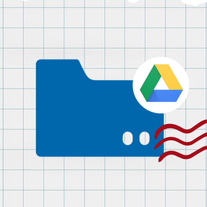 Icon of a folder with the Google Drive logo