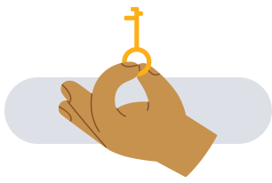 Hand holding a key