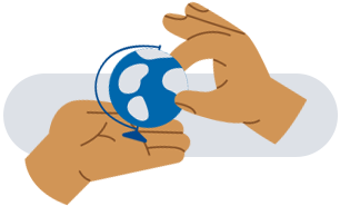 hands holding a globe